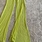 Tiger Mist NWOT XXS lime green mesh cover up side slit flare pants Photo 4