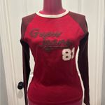 Guess  Women's red and maroon long sleeve baseball Tee vintage Y2K Medium Photo 2