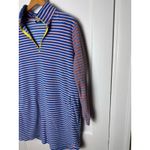 Lands' End Fleece Quarter Zip Colorful Striped Women's Long Sleeve Dress XLP Photo 2