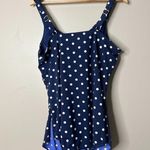 LANDS END Navy Blue Polka Dot V Photo 3