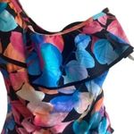 Profile by Gottex Color Rush Black Ruffle One Shoulder 12‎ One Piece Swimsuit Photo 4