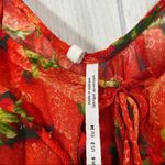 Anthropologie Ruffle Strawberry Tank Top size 2 Photo 6