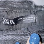 ZARA  Black Wash Denim High Waisted Paperbag Mom Jean size US 2 Photo 1