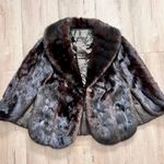 Bullock’s Vintage  Dark Brown Wrap Shrug Stole Cape Jacket Real Fur Mink? Beaver? Photo 0