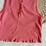 Calvin Klein Jeans  Coral Henley Crop Tank Top Photo 2