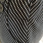 Ann Taylor Cotton Knit Short Straight Lined Skirt Button BLK/WH Side Zip SASSY Photo 11