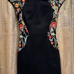 BCX  Black Floral Bodycon Sheer Cap Sleeve Sheath Cocktail Party Dress Size 3 Photo 0