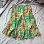 Notations vintage  blue green yellow orange floral tropical midi skirt Photo 2