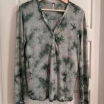 Young Fabulous and Broke Young Fabulous Broke‎ Green Linen Tie Dye Top Size Small Photo 0