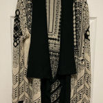 Staring At Stars  Anthropologie Black & Cream Patterned Open Cardigan Sweater Photo 0