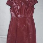 BCBGeneration Red Cap Sleeve Faux Leather Mini Dress Size 0 Holiday Party Photo 1