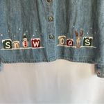 Christopher & Banks  Denim Shirt Women’s M Snow Days Snowman Snowflake Embroidery Photo 5