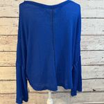 Free People  "We the Free" Long Sleeve Top Waffle Weave Blue-Small Photo 2