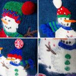 Vintage Croft & Barrow Christmas sweater with 3D snowman cardinal, L Blue Size L Photo 14