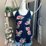 Loveappella Loveappela Stitch Fix Ernest Floral Navy Blue Swing Tank Top Photo 1