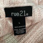 Rue 21 Ling Sleeve Oversized Striped Sweater Pink and White Size Large Photo 4