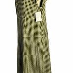 Emma James Polka Dot Midi Dress 14 Green Brown Ruffle Zipper NEW Photo 3