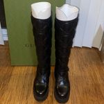 Gucci Women's Black GG Matelasse Lug Sole Leather Boots Photo 1