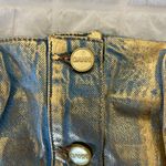 Ganni Blue Denim gold Coated Bustier Corset Photo 7