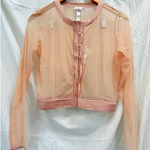 La Perla  NEW Tulle Nervures Sheer Button Up Jacket EU‎ 40 US Small Pastel Pink Photo 0