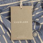 Everlane NWT  Blue White Striped Collared Long Sleeve Cropped Button Shirt XS Photo 7