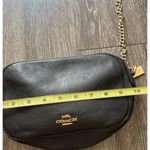 Coach Crossbody Bag Dark Gray Pebbled Leather with Gold Chain-strap Purse Photo 4