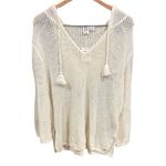Roxy  After Beach Break Open Knit Relaxed Fit Ivory Hoodie M NWT Photo 1