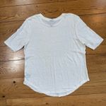 Who What Wear T shirt Winter White 100% linen crew neck shirt sleeve tee SZ XXL Photo 1