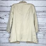 Multiples NWT Size L Tan Linen Blend Ribbon Chiffon Trim Open Front Coat Jacket Photo 3