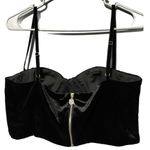 AMBER X MESHKI size XL black posh velvet strappy bustier top Photo 3