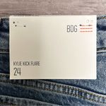 BDG  Urban Outfitters Medium Wash Kylie Kick Flare Cut Off Cropped Jeans 24 New Photo 6