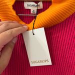 Sugar Lips  Pink Striped Cowl Neck Sweater viscose blend Photo 3