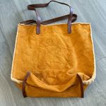 Graf Lantz Mustard Yellow Canvas Tote with Leather Handles Photo 3
