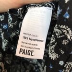 Paige Black Blue White Paisley Print Long Sleeve Lightweight Rayon Button Down Photo 4