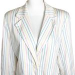 Sag Harbor Blazer Womens Size 14 Pastel Easter Rainbow Stripe Office Work Career Photo 4
