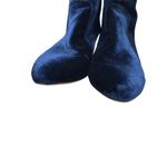 Restricted blue Velvet Ankle Booties lace up bow back 8 casual fall winter Photo 4