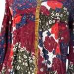 ZARA Women's M Long Sleeve Floral Top Patchwork Boho Blouse Fall Cottagecore Photo 4