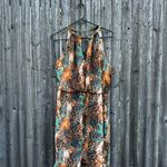 Bisou Bisou Abstract Keyhole Chain Sleeveless Mini Dress in Brown/Blue - Size 10 Photo 0