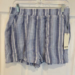 Rachel Paige New York Striped Shorts Blue‎ White Cotton Women's Large Blue Photo 0
