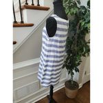 Beach Lunch Lounge Womens White & Blue Linen Sleeveless Knee Length Dress Size S Photo 4