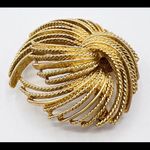 Monet Vintage Cordilia spray Gold tone Brooch textured waterfall 2” Eclectic Grandpa Photo 4