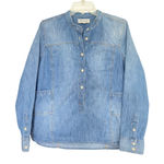 Madewell  Downshift Denim Popover Top Size Cotton Size Large Photo 0