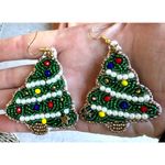 Handmade Caribbean Christmas Tree Earrings  Beaded Ornaments Island Vacat… Photo 10
