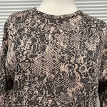 ZARA  Tan and Black Snakeskin Print Empire Waist 3/4 Sleeve Mini Dress Photo 2