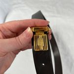 Vintage Christian Dior Brown Leather Belt With Gold Photo 2
