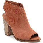 Lucky Brand  Listana Heeled Open Toe Suede Zip Up Shoes NWOB size 9.5 Photo 0