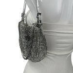 ALDO  Mistera Silver Rhinestone Sparkly Shimmer Crescent Half Moon Shoulder Bag Photo 4