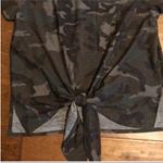 Francesca's Size Small Camouflage Tie Front Top New With Tags Green Photo 3