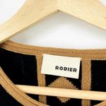 Rodier Black Geometric Short Sleeve Crewneck Wool Sweater Tunic Dress Size 40 Photo 5