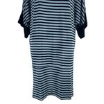 Comfy USA Batwing Striped Mini Jersey Dress Blue Black Super Soft Size S Photo 2